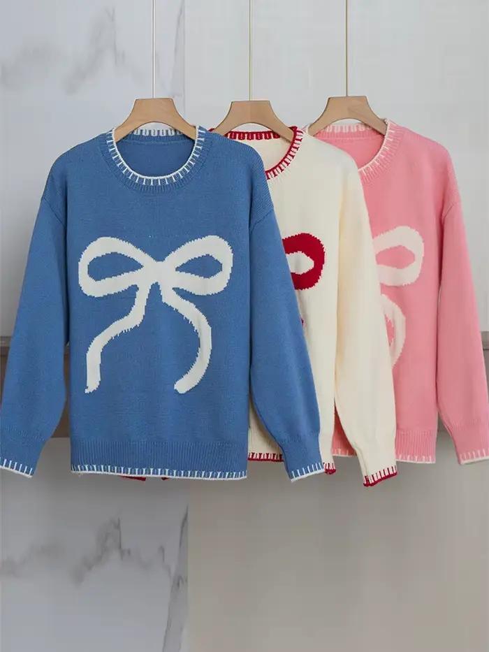 Chandails tricotés à nœud pour femmes