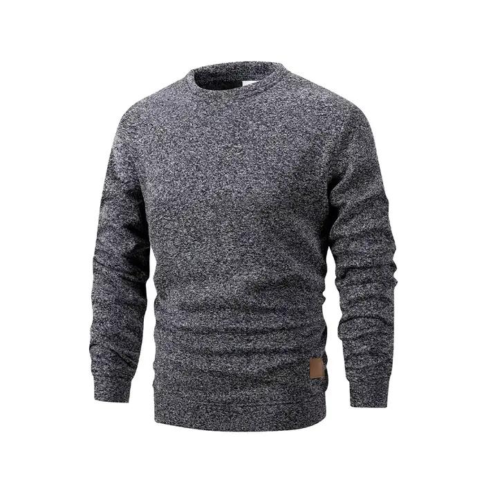 Sweat-shirt à col rond pour hommes, couleur unie, ample, décontracté, mode, chaud, manches longues, à capuche, vêtements pour hommes, nouvelle collection