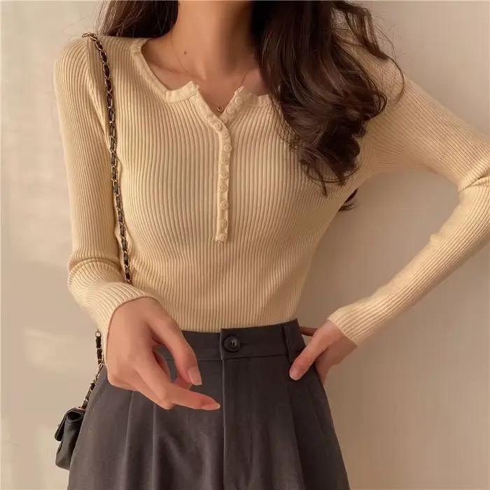 Pull Femme 2026 – Chandail Tricoté Chic et Doux à Col Rond