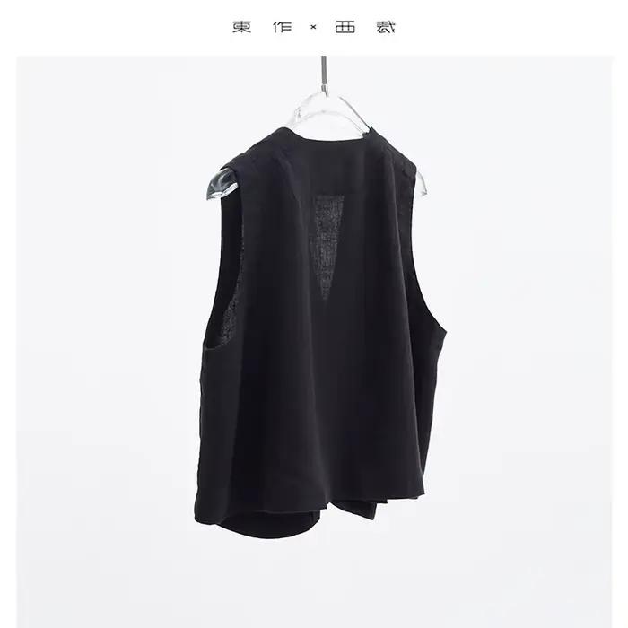 Gilet en lin pour femme décontracté col en V polyvalent printemps été 2026 occasions spéciales femmes style moderne minimaliste
