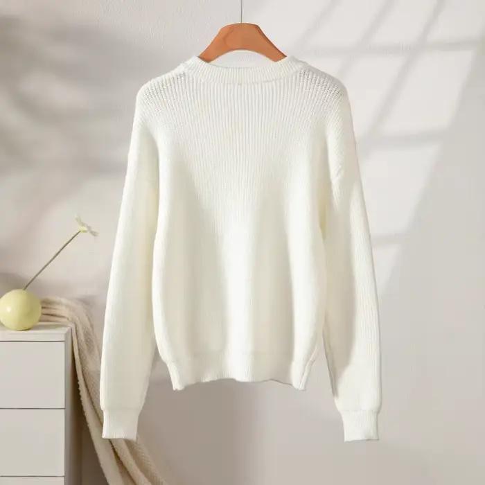 2025 col semi-ouvert mode bouton pull pull femmes automne et hiver