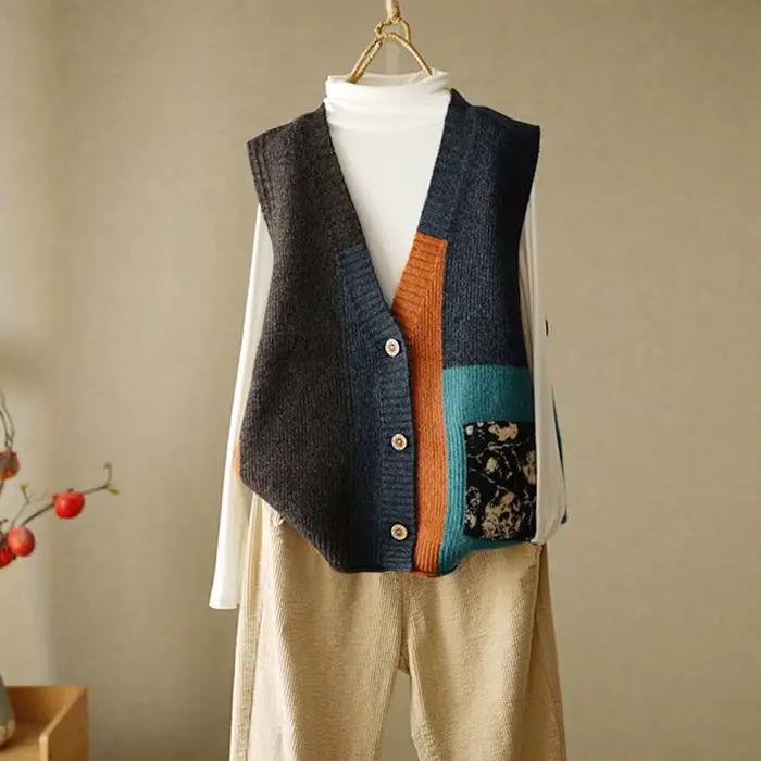 Pull cardigan rétro avec col en V pour femme