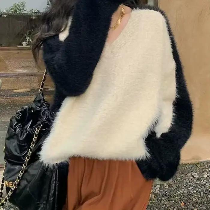 Pull tricoté en fibre douce pour vison, nouveau Style automne/hiver 2025