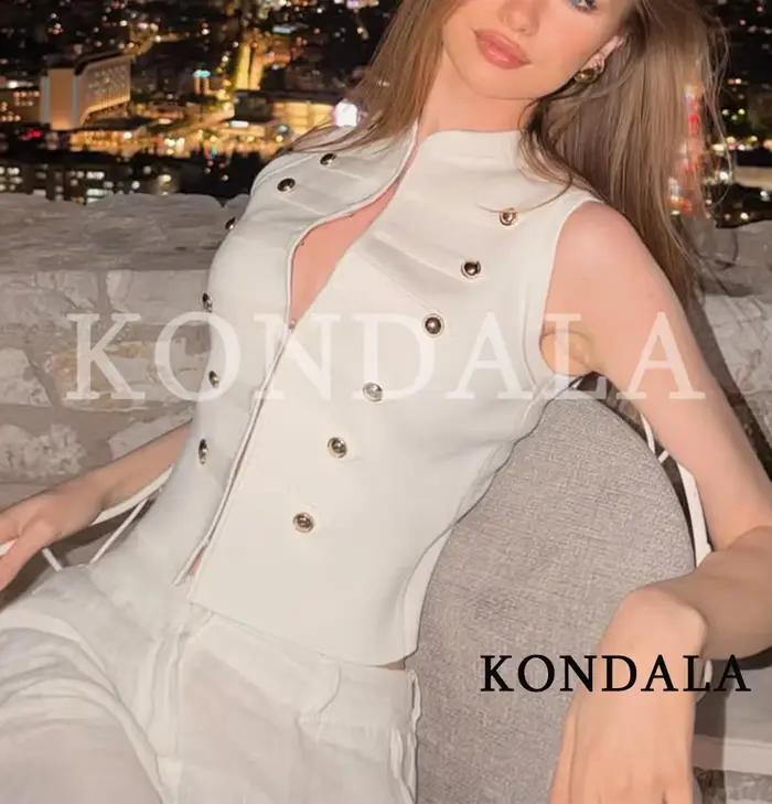 Gilet Tricoté Chic Femme Style Urbain KONDALA 2026 – Nouvelle Tendance Été Élégant pour Vacances