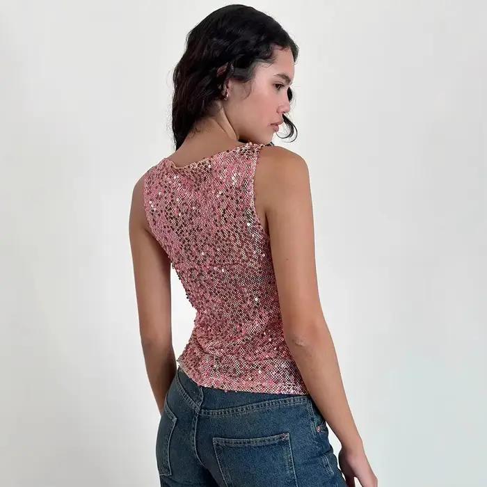 Gilet Sexy scintillant et ajusté pour femmes