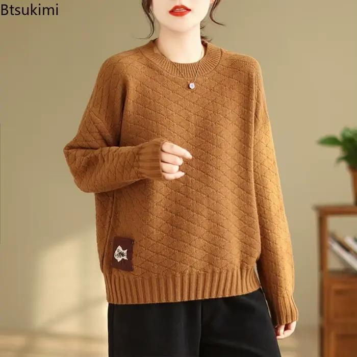 Pull tricoté ample pour femme