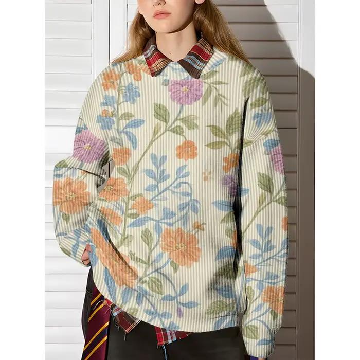 ​ Sweat-shirt à imprimé Floral pour femmes