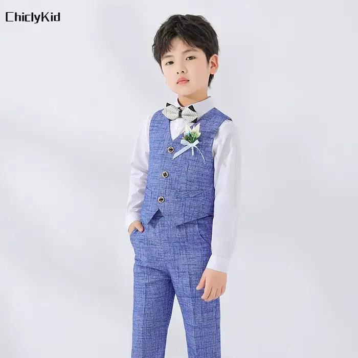GlaPants-Ensembles de vêtements de mariage formels pour enfants, gilet pour enfants, olympiques de haute qualité pour bébés et tout-petits, tenues de fête à la mode pour garçons