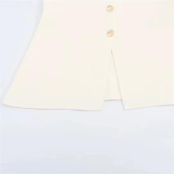 Gilet Mujer en polyester solide pour femmes style high street élégant pour l'été occasions variées