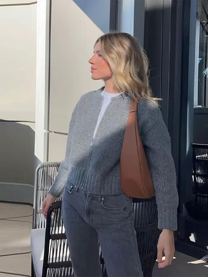 Pull tricoté solide pour femmes
