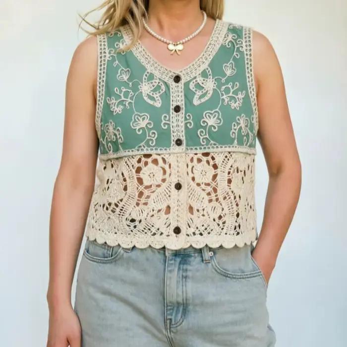 Gilet brodé pour femme