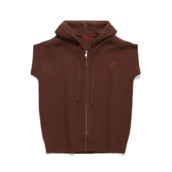 Gilet sans manches à capuche brodé avec logo CH