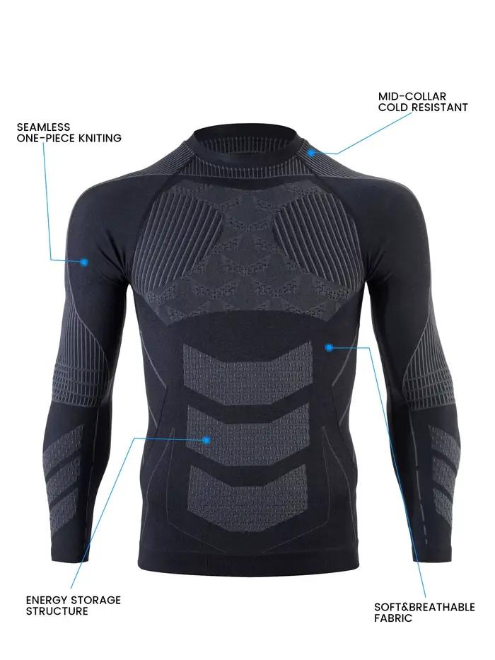 Sous-vêtements thermiques pour hommes, ensemble de survêtement longs avec couche de Base doublée en polaire, haut et bas