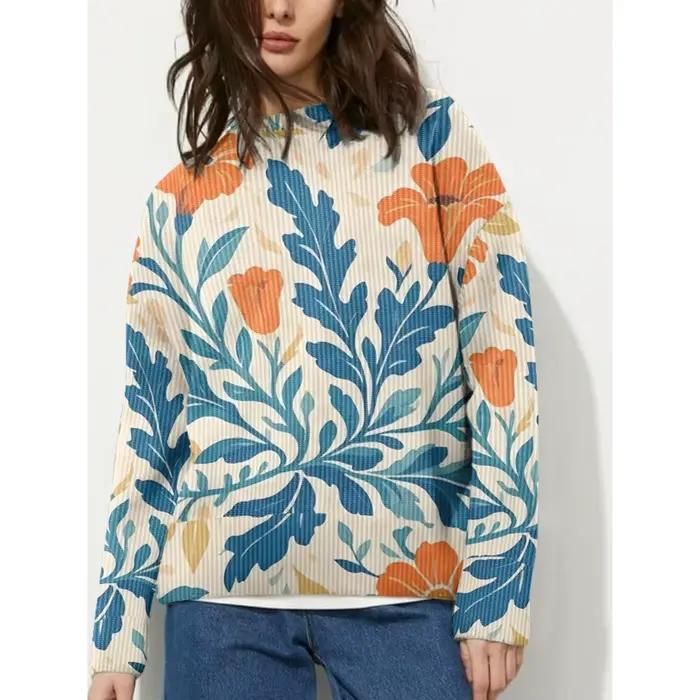 ​ Sweat-shirt à imprimé Floral pour femmes
