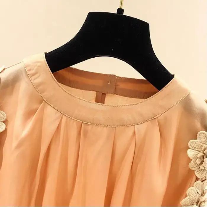 Pull à col rond à manches Leurs lan pour femmes