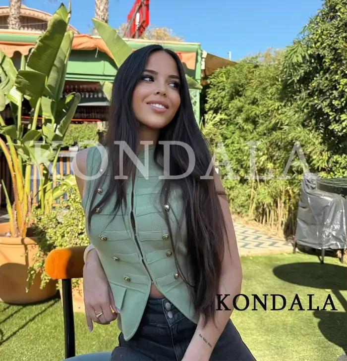 KONDALA Gilet Tricoté Tendance pour Femme