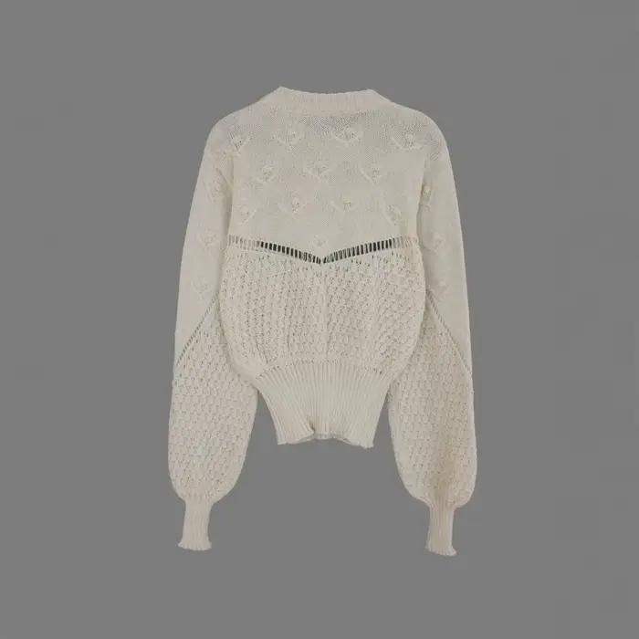 Pull creux tricoté à manches longues et col rond des fabricants d'origine européenne et américaine