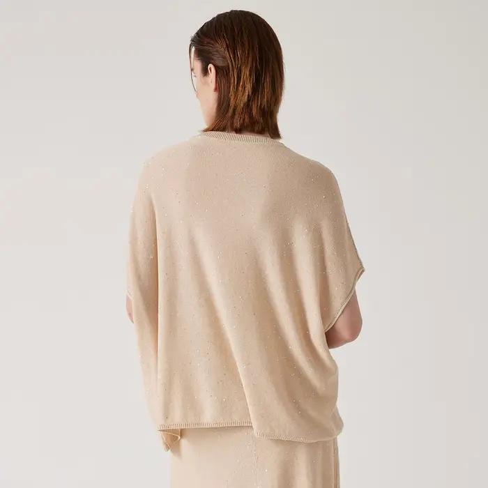 Boutique marque de luxe vêtements pour femmes été lâche tricoté pull lin soie grande taille chandails