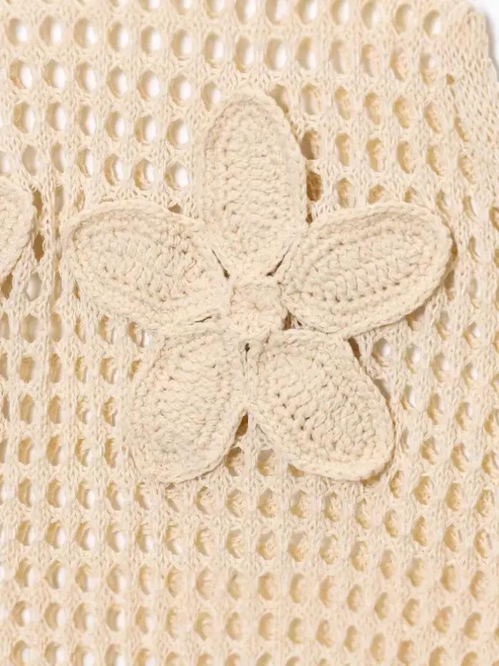 Gilet sans manches en Crochet ajouré pour femmes