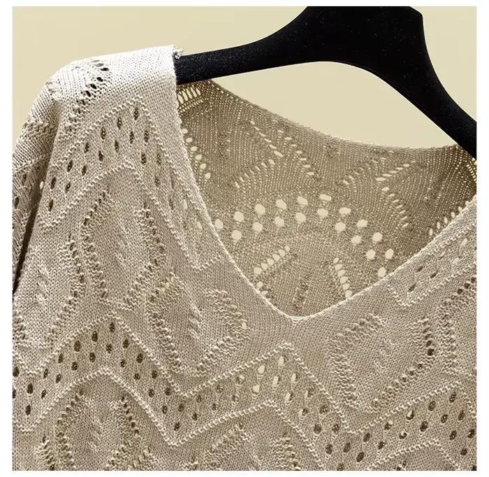 Pointelle haut en tricot à manches longues recadrée pull uni femmes