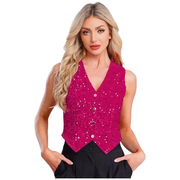 Gilets à paillettes pour femmes