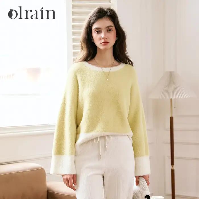 Pulls en tricot épissé pour femmes OLrain