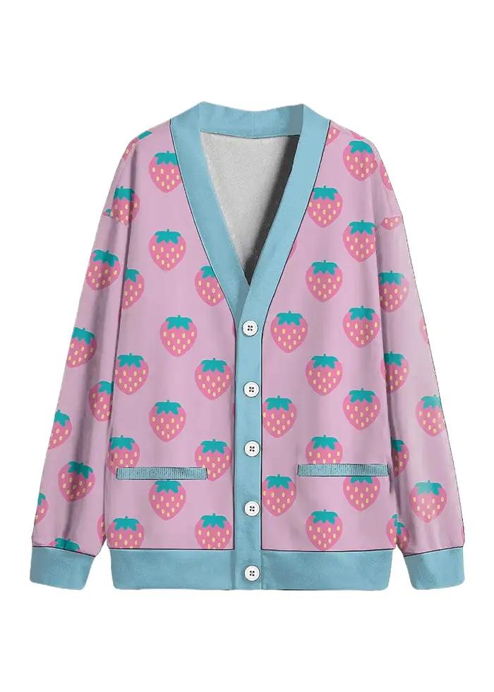 Cardigan polaire à col en v pour femme