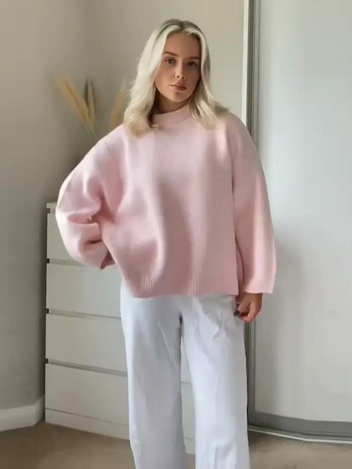 Pull de couleur unie pour femme