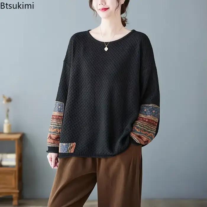Pull patchwork vintage pour femmes