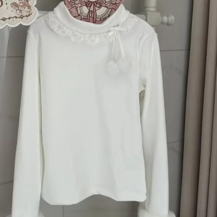 Doux dentelle volants Ropa Mujer 2026 vêtements Femme fourrure épissé à manches longues Pulls Femmes Y2k