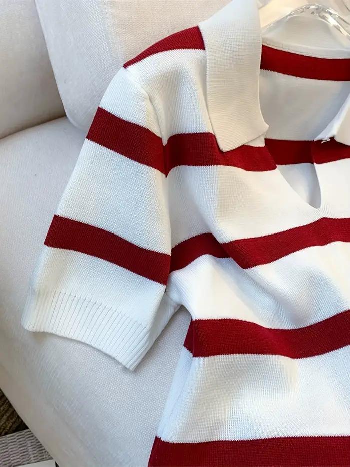 Pull à col à motif rayé