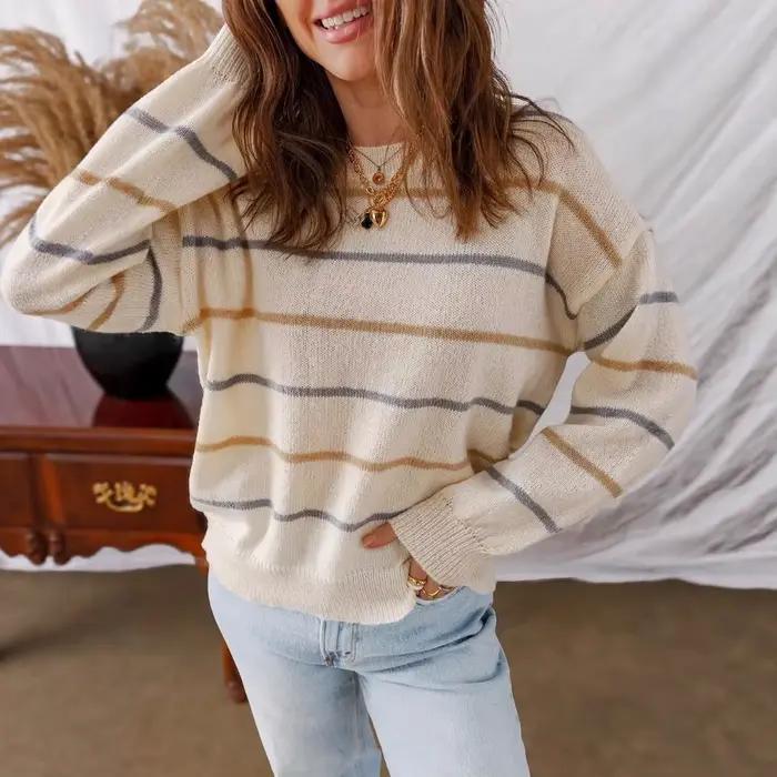 Pull ample à manches longues pour femmes