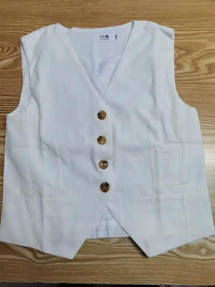 Gilet sans manches en lin français pour femmes