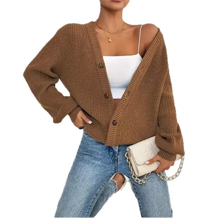 Cardigan à col en v pour femme
