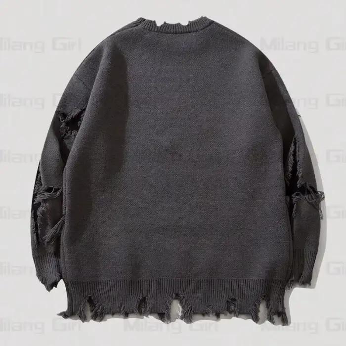 Pull tricoté ample style décontracté avec épaules tombantes