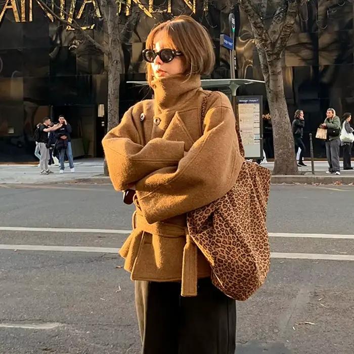 Manteau en laine à Double boutonnage