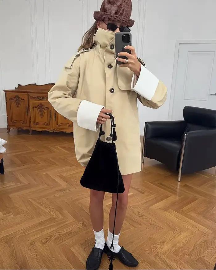 Trench-Coat Chic à col montant pour femmes