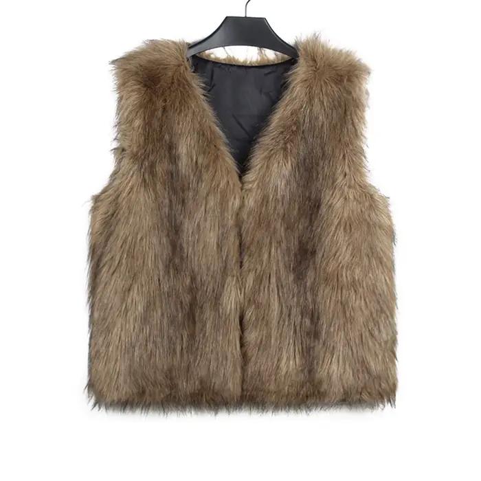 Gilet en fausse fourrure pour femme