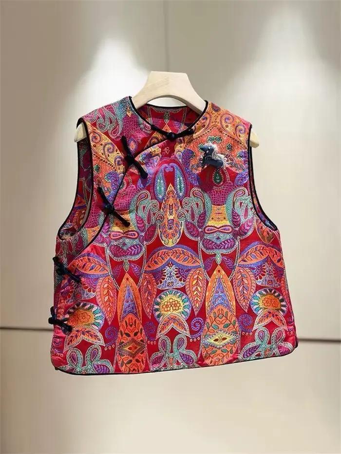 Nouvelle veste gilet chic rouge haut de gamme pour femme