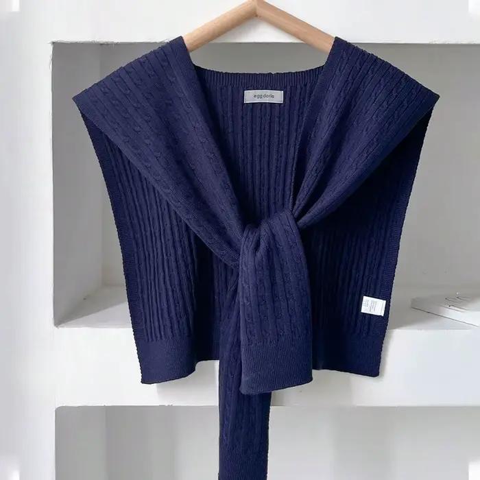 1 pièce : Châle tricoté uni simple pour femme