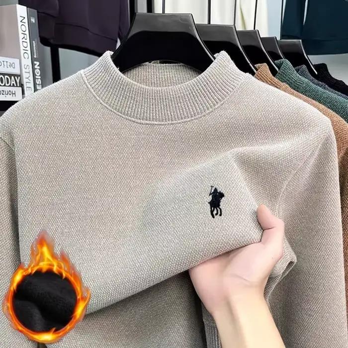 Pull confortable tricoté brodé de poney de marque Paul classique pour l'automne et l'hiver