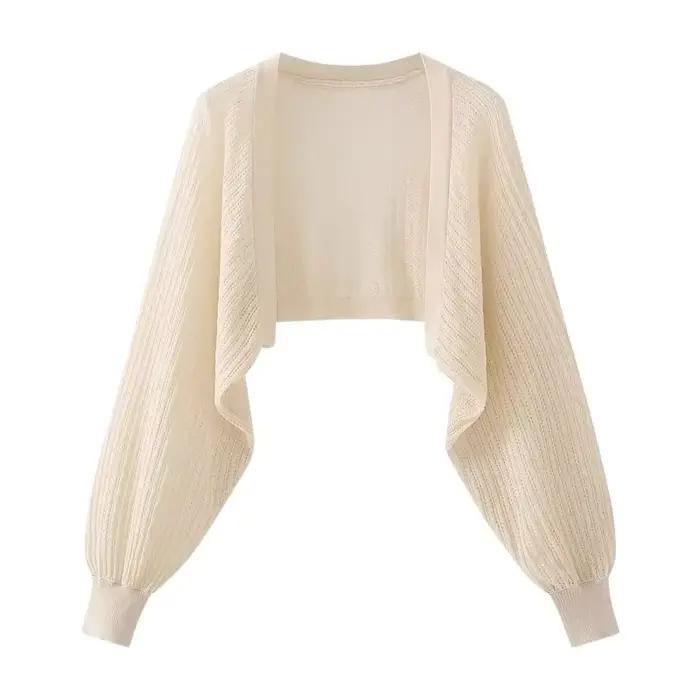 Cardigan tricoté en soie glacée française