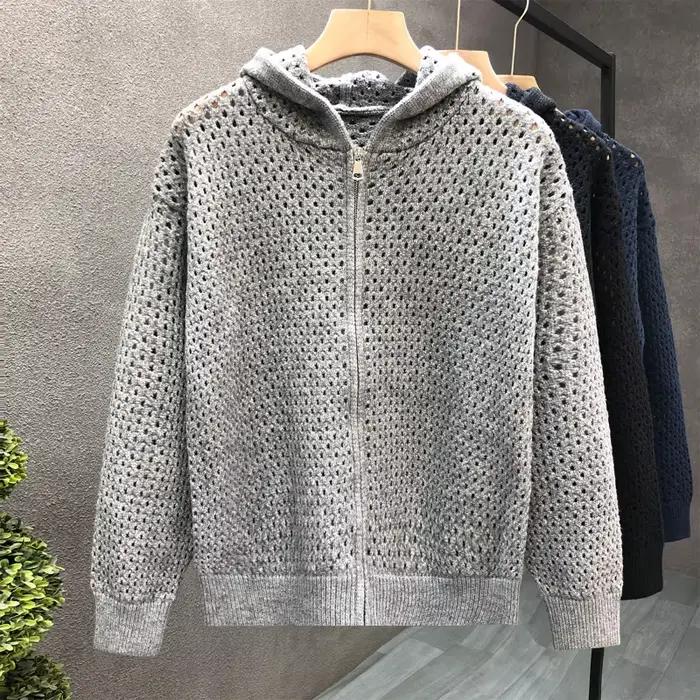 Nouveau pull Cardigan à capuche évidé