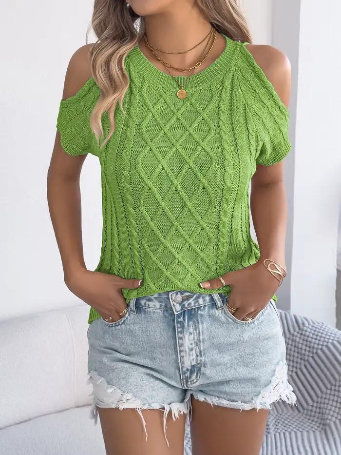 Pull tricoté torsadé élégant pour femmes