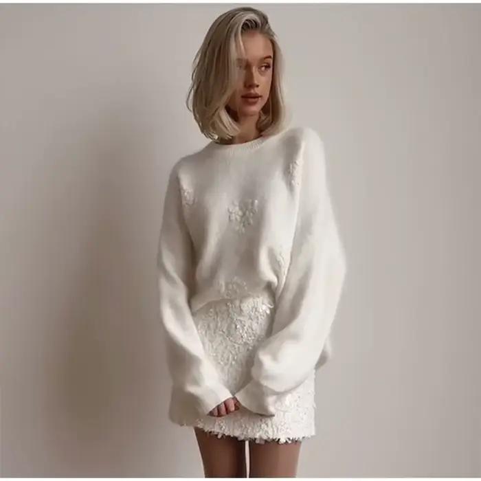 Nouveau pull jacquard au tempérament à la mode et élégant