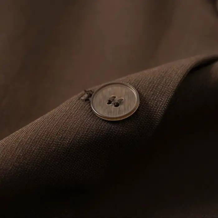 Gilet ajusté marron à simple boutonnage pour femmes au printemps et en automne