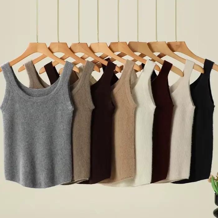 Camisole en tricot à col rond pour femme