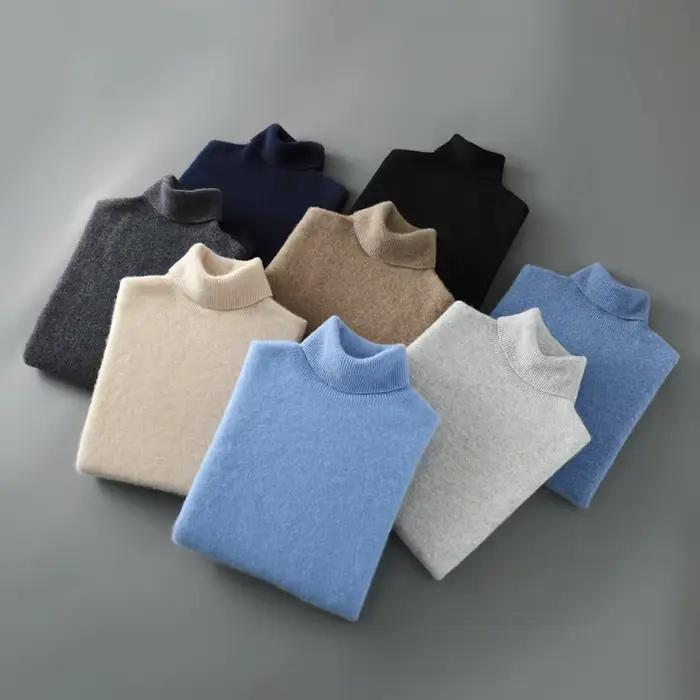 Pull à col haut 100% laine avec pull pour hommes