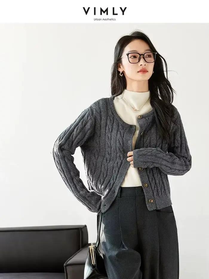 Cardigan en tricot décontracté VIMLY pour femme