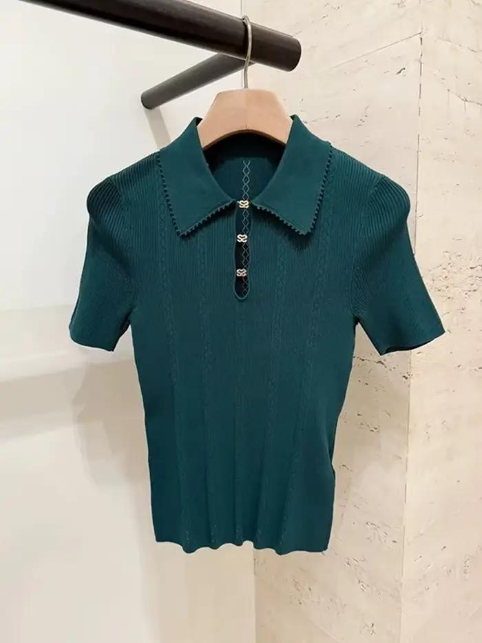 Pull torsadé vert noirâtre pour femmes